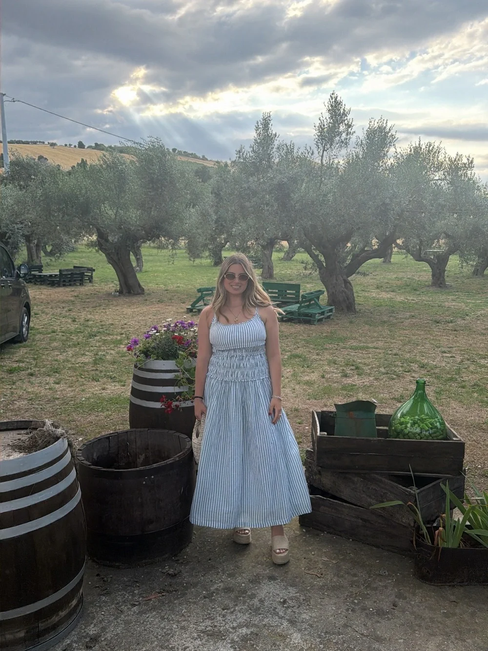 Abercrombie & Fitch Mint Green and White Striped Maxi Dress